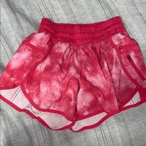 womans lulu lemon rare tie dye tracker shorts